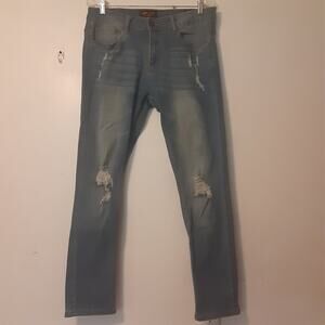 Ring of Fire Jeans Men's 33x30 Blue Denim Skinny Distressed